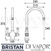 Bristan Sentinel Easyfit Sink Mixer Tap Dimensions